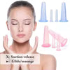 Frost Glow Cosmetics 4pcs silicone suction cups for anti-cellulite massage & facial care. Reusable vacuum cups improve circulation & skin tone.