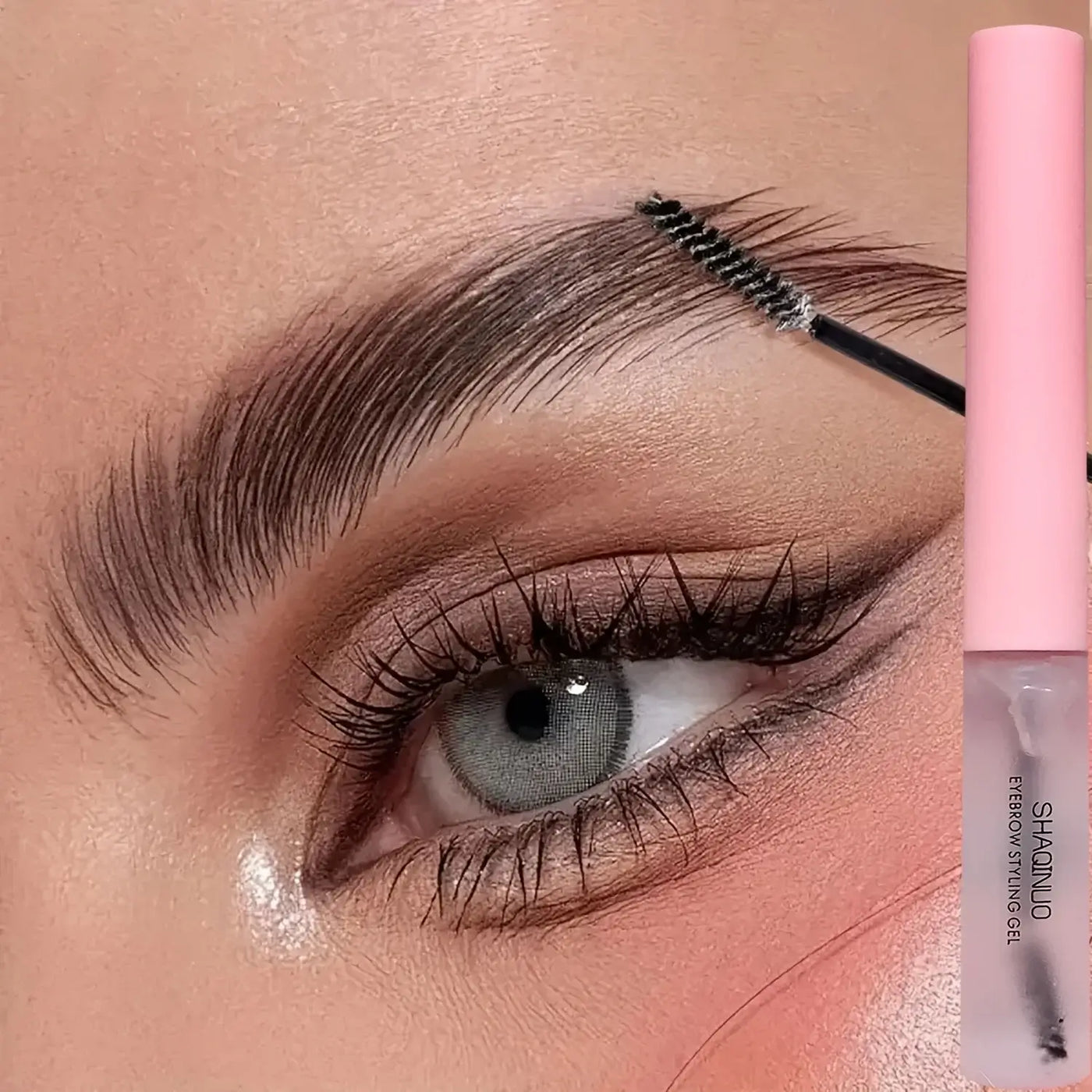 Frost Glow Cosmetics 3D brow gel for bold, natural brows. Clear, waterproof, smudge-proof eyebrow styling gel with long-lasting hold.