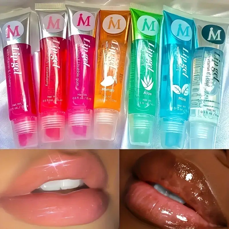 Frost Glow Cosmetics 6Pcs Lip Gloss & Oil Set with VE, rosehip, argan, peppermint, aloe & coconut. Moisturizing, plumping & glossy.