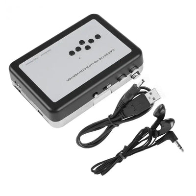 Convert tapes to digital with Frost Glow Cosmetics Portable Cassette Player – recorder & MP3 converter with USB flash drive support.