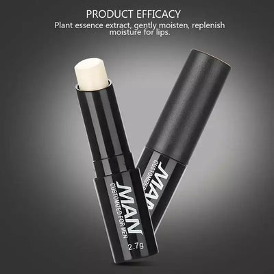 Frost Glow Cosmetics men’s lip balm gives lasting moisture, fades lip lines & fights dryness. Non-sticky daily lip care for men.