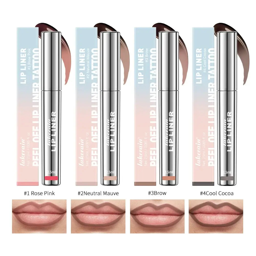 Frost Glow Cosmetics waterproof peel-off lip liner & tattoo gloss. Long-lasting matte lip tint for bold contour & smudge-proof lips.