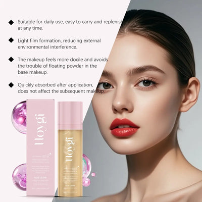 Frost Glow Cosmetics Hoygi SPF 50+ setting spray. Oil-control, matte, waterproof fixer with sun protection & fast film formation.