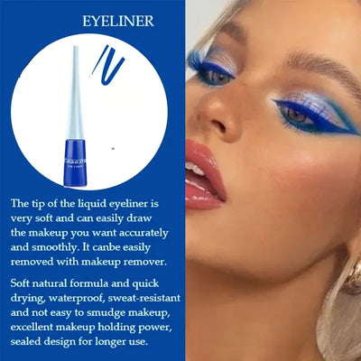 Frost Glow Cosmetics colorful liquid eyeliner pens. Waterproof, matte, easy-to-wear in blue, red, green, white, gold & brown shades.