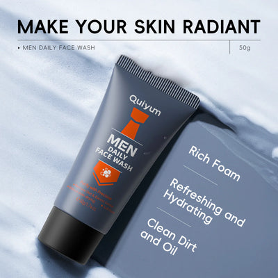 Frost Glow Cosmetics men’s foaming cleanser deeply cleanses, removes blackheads, controls oil & moisturizes for refreshed skin.