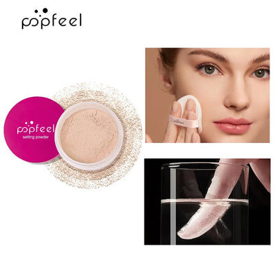 Discover Frost Glow Cosmetics 3-color lightweight oil-control loose powder. Waterproof, long-lasting, no-cake, flawless finish.