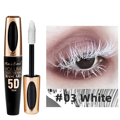 Frost Glow Cosmetics 5D silk mascara. Waterproof, non-caking formula for bold black lashes with length, volume & long-lasting wear.