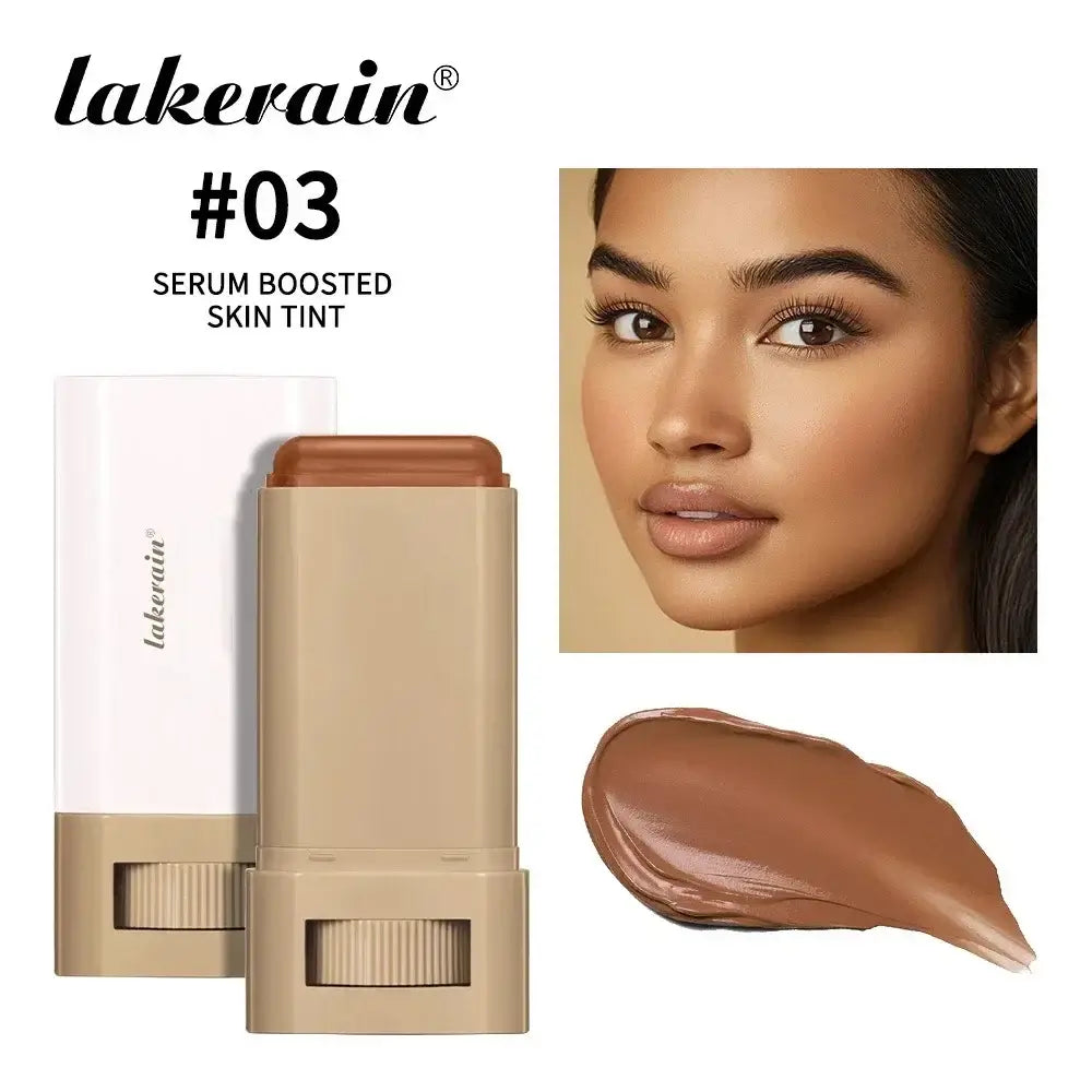 Frost Glow Cosmetics Balm Skin Eraser Stick displayed with various shades and models showcasing diverse skin tones.