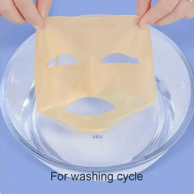 Frost Glow Cosmetics silicone mask cover reusable 3D design locks in moisture, prevents evaporation & boosts sheet mask results.