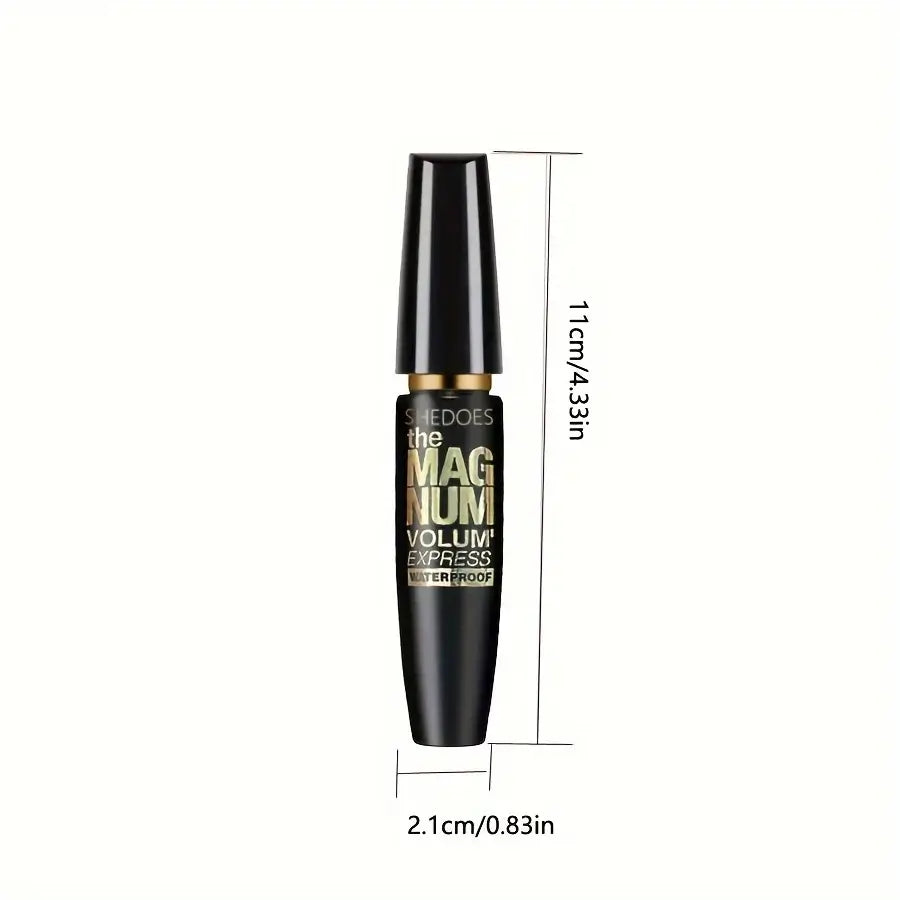 Frost Glow Cosmetics 4D black mascara. Waterproof liquid fiber formula for thickening, lengthening & curling lashes all day.