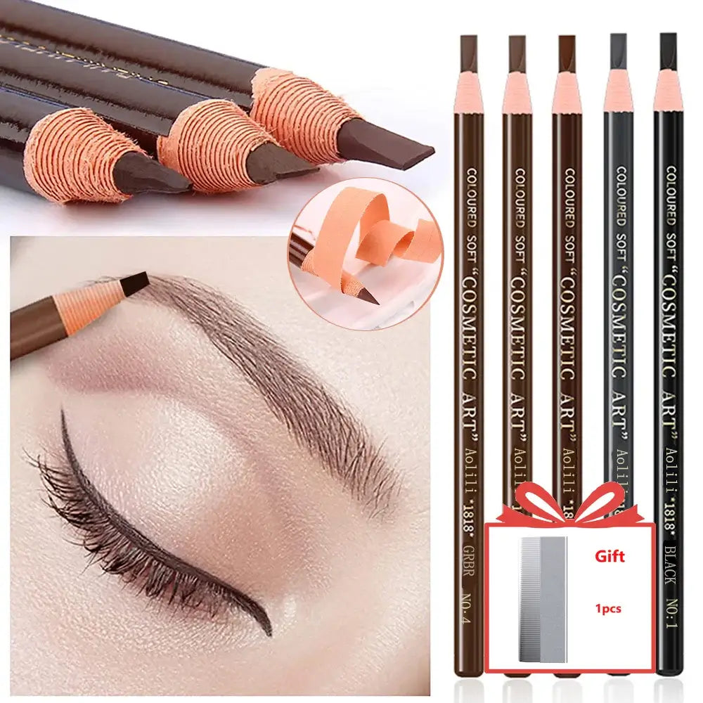 Frost Glow Cosmetics eyebrow pencil. Waterproof, long-lasting, feather-light formula for natural brow lift & professional definition.