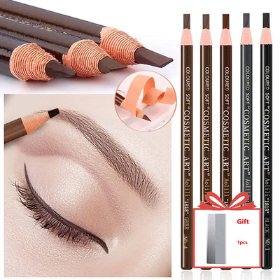 Frost Glow Cosmetics eyebrow pencil. Waterproof, long-lasting, feather-light formula for natural brow lift & professional definition.