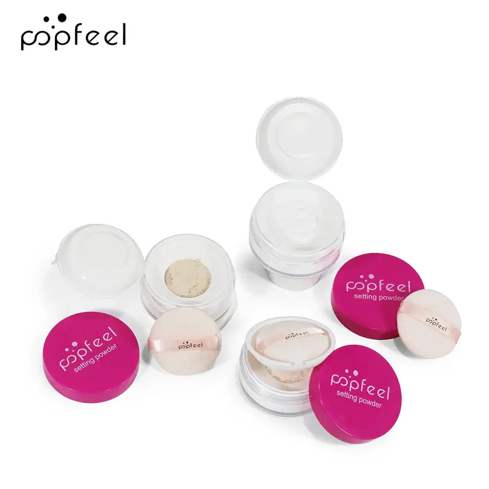 Discover Frost Glow Cosmetics 3-color lightweight oil-control loose powder. Waterproof, long-lasting, no-cake, flawless finish.