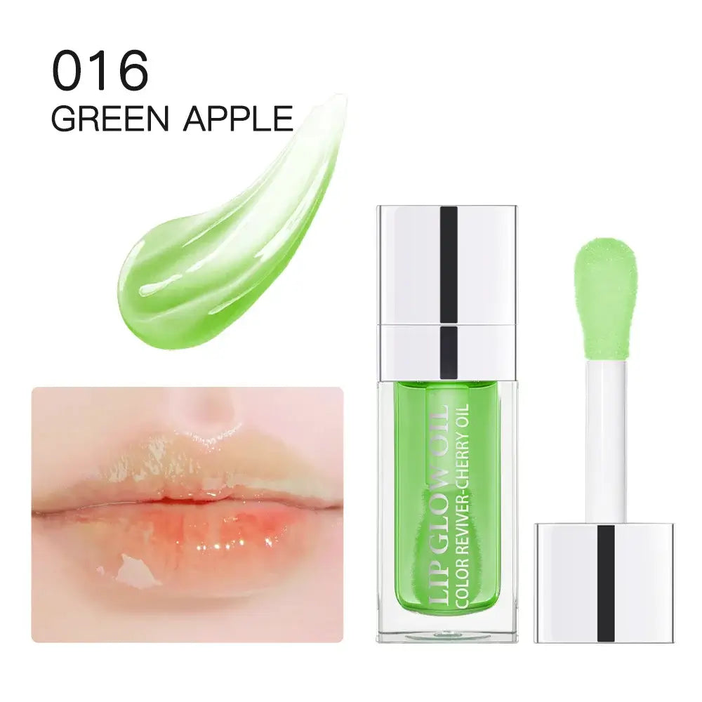 Frost Glow Cosmetics lip oil balms in pink, coral, and berry shades on a pink background.