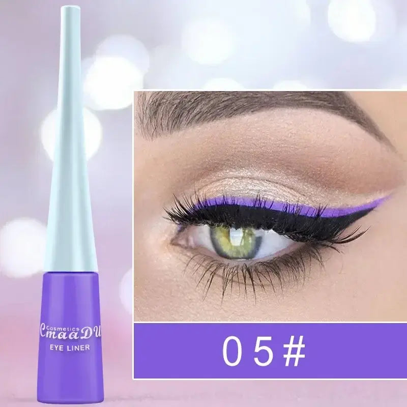 Frost Glow Cosmetics colorful liquid eyeliner pens. Waterproof, matte, easy-to-wear in blue, red, green, white, gold & brown shades.