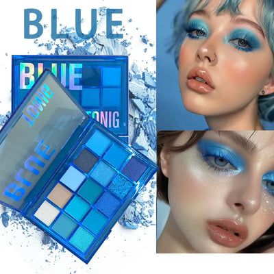 Frost Glow Cosmetics 15-shade eyeshadow palette. High-pigment shimmer, matte & metallic neutrals & bolds, waterproof & long-lasting.