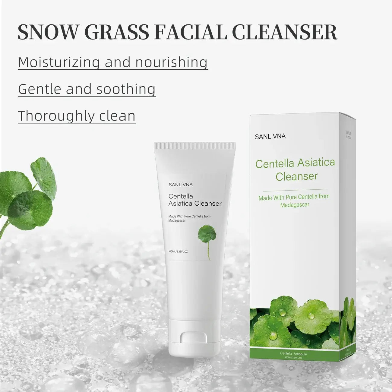 Frost Glow Cosmetics Centella Asiatica toner hydrates, repairs & brightens skin. Gentle essence for soothing, moisturizing care.