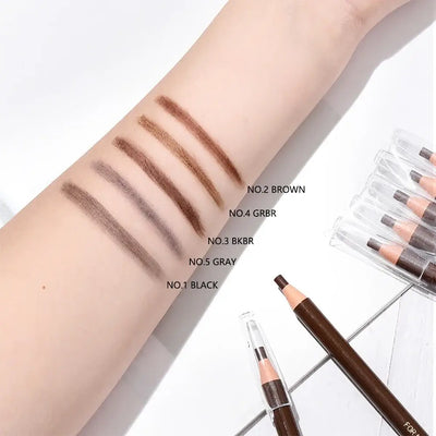 Frost Glow Cosmetics eyebrow pencil. Waterproof, long-lasting, feather-light formula for natural brow lift & professional definition.