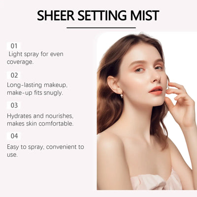 Frost Glow Cosmetics Hoygi SPF 50+ setting spray. Oil-control, matte, waterproof fixer with sun protection & fast film formation.