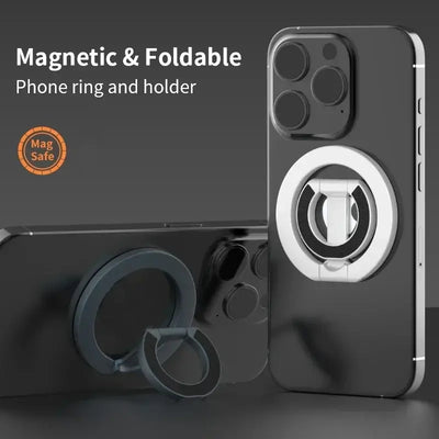 Frost Glow Cosmetics MagSafe double-sided phone ring holder. Portable folding stand, grip & support bracket for cellphones.