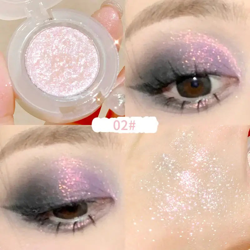Frost Glow Cosmetics embossed highlighter on radiant skin, showcasing a shimmering finish and glowing complexion.