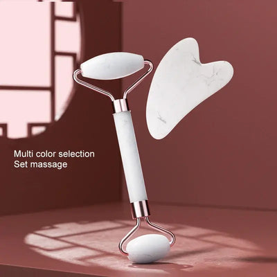 Resin roller & scraping board for face, neck & eye massage. Relieves tension, reduces puffiness & enhances skincare. Shop Frost Glow Cosmetics today!