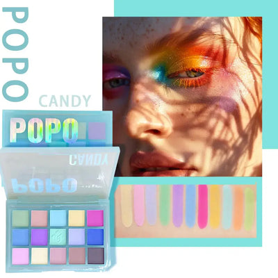 Frost Glow Cosmetics 15-shade eyeshadow palette. High-pigment shimmer, matte & metallic neutrals & bolds, waterproof & long-lasting.