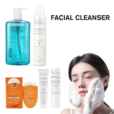 Frost Glow Cosmetics deep cleansing facial cleanser removes dirt, whitens, moisturizes & protects with SPF 50+ sunscreen care.
