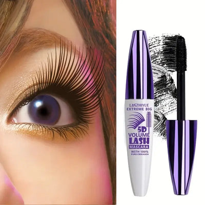 Frost Glow Cosmetics 5D mascara. Extreme volume, waterproof, long-lasting lash thickening & curling for bold natural eyelash extensions.