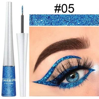 Frost Glow Cosmetics colorful liquid eyeliner pens. Waterproof, matte, easy-to-wear in blue, red, green, white, gold & brown shades.