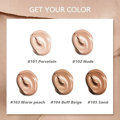 Frost Glow Cosmetics matte waterproof foundation offers full coverage, long-lasting wear, concealing imperfections with a flawless finish.