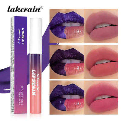 Frost Glow Cosmetics 3-color peel-off liquid lipstick. Waterproof, moisturizing, no fading lip gloss for bold & lasting tattoo effect.