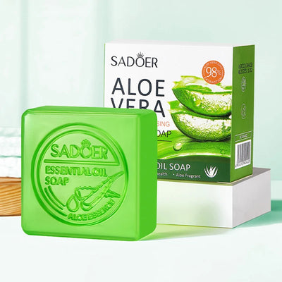 Frost Glow Cosmetics aloe facial soap deeply cleanses, hydrates & firms. Handmade moisturizing bar for face wash & body care.