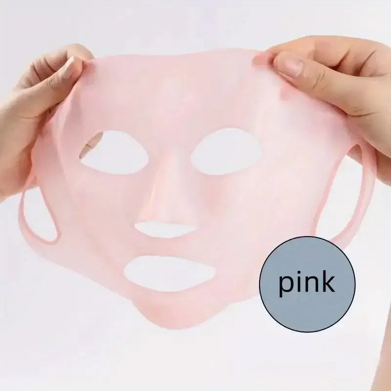 Frost Glow Cosmetics silicone mask cover reusable 3D design locks in moisture, prevents evaporation & boosts sheet mask results.