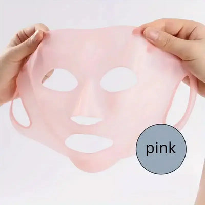 Frost Glow Cosmetics silicone mask cover reusable 3D design locks in moisture, prevents evaporation & boosts sheet mask results.