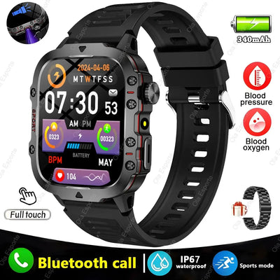 Conquer every challenge with Frost Glow Cosmetics 2025 Military Smart Watch – rugged, waterproof, fitness tracker & Bluetooth calls.