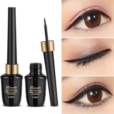 Frost Glow Cosmetics long-lasting waterproof eyeliner pen. Ultra-fine, hard-tipped gel for precise black lines & smudge-proof wear.