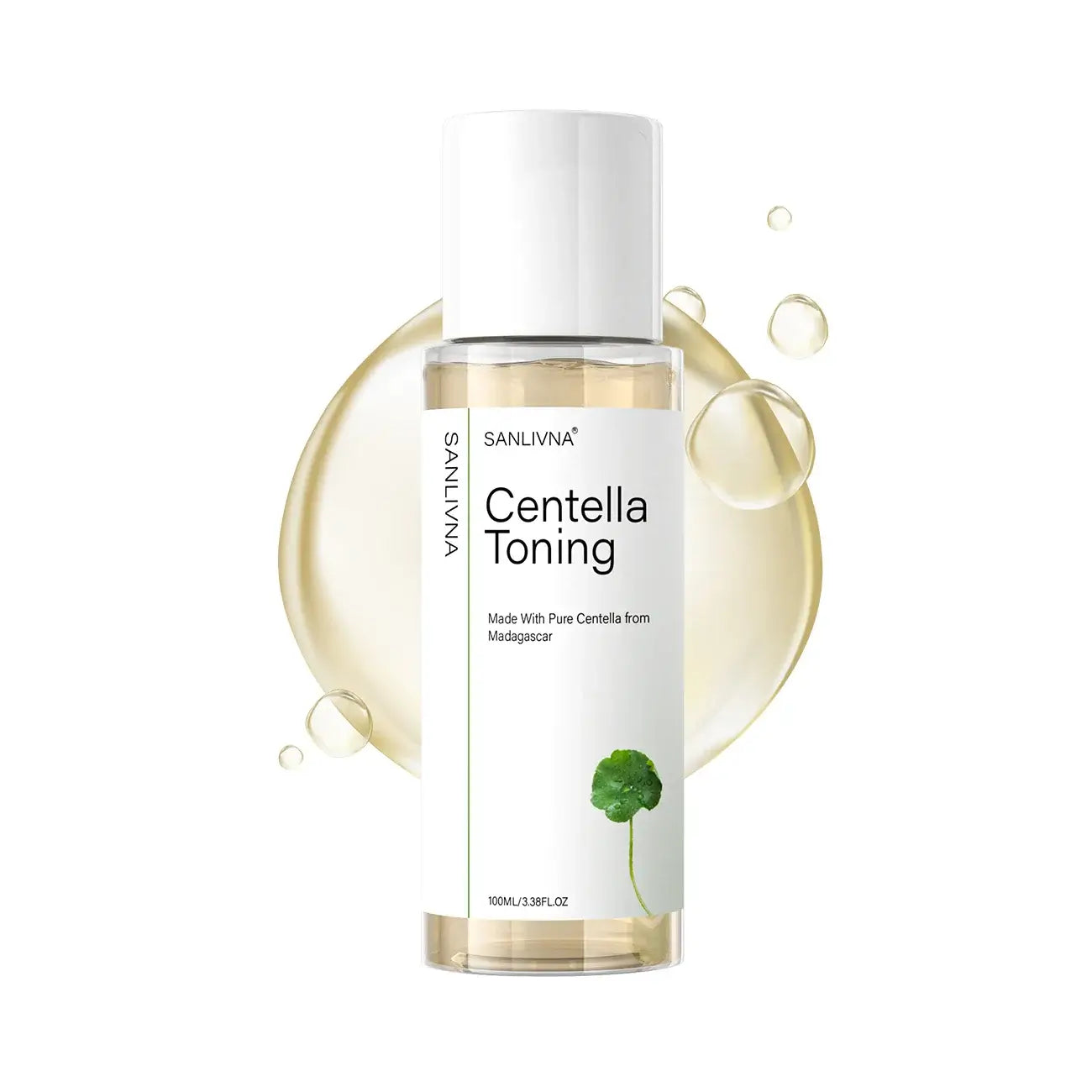 Frost Glow Cosmetics Centella Asiatica toner hydrates, repairs & brightens skin. Gentle essence for soothing, moisturizing care.