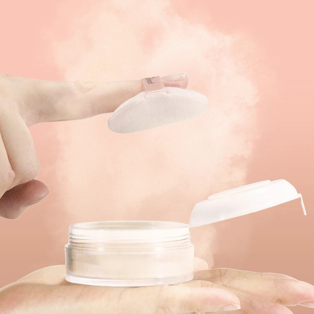 Discover Frost Glow Cosmetics 3-color lightweight oil-control loose powder. Waterproof, long-lasting, no-cake, flawless finish.