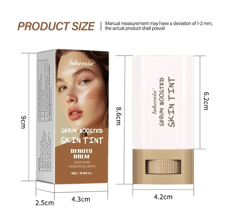Frost Glow Cosmetics Balm Skin Eraser Stick displayed with various shades and models showcasing diverse skin tones.