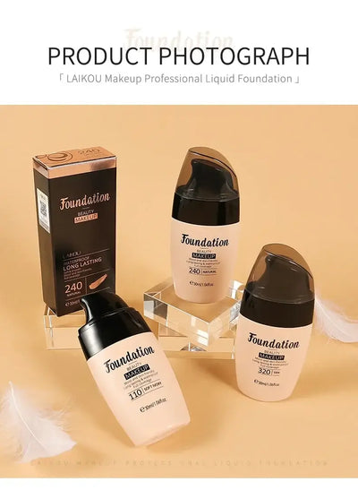 Frost Glow Cosmetics LAIKOU liquid foundation: moisturizing, long lasting, brightening, and natural coverage for a flawless face base.