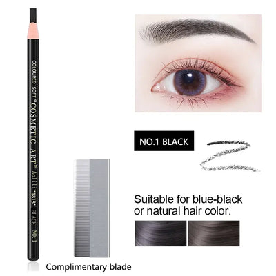Frost Glow Cosmetics eyebrow pencil. Waterproof, long-lasting, feather-light formula for natural brow lift & professional definition.