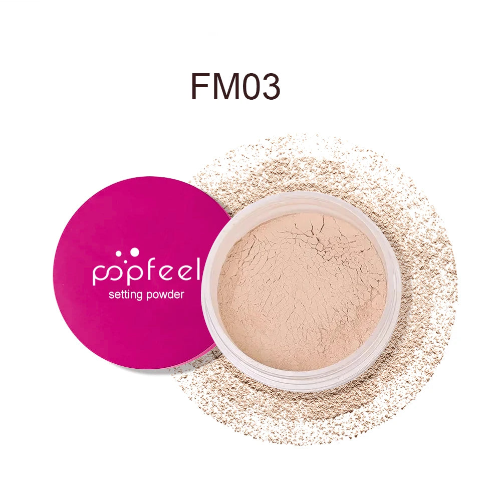 Discover Frost Glow Cosmetics 3-color lightweight oil-control loose powder. Waterproof, long-lasting, no-cake, flawless finish.