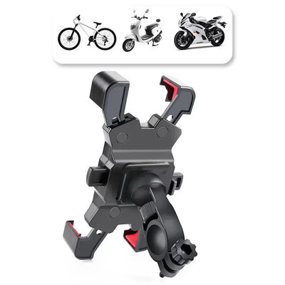 Frost Glow Cosmetics adjustable bike & motorcycle phone holder. 360° rotatable GPS mount, cycling accessories for sports & travel.