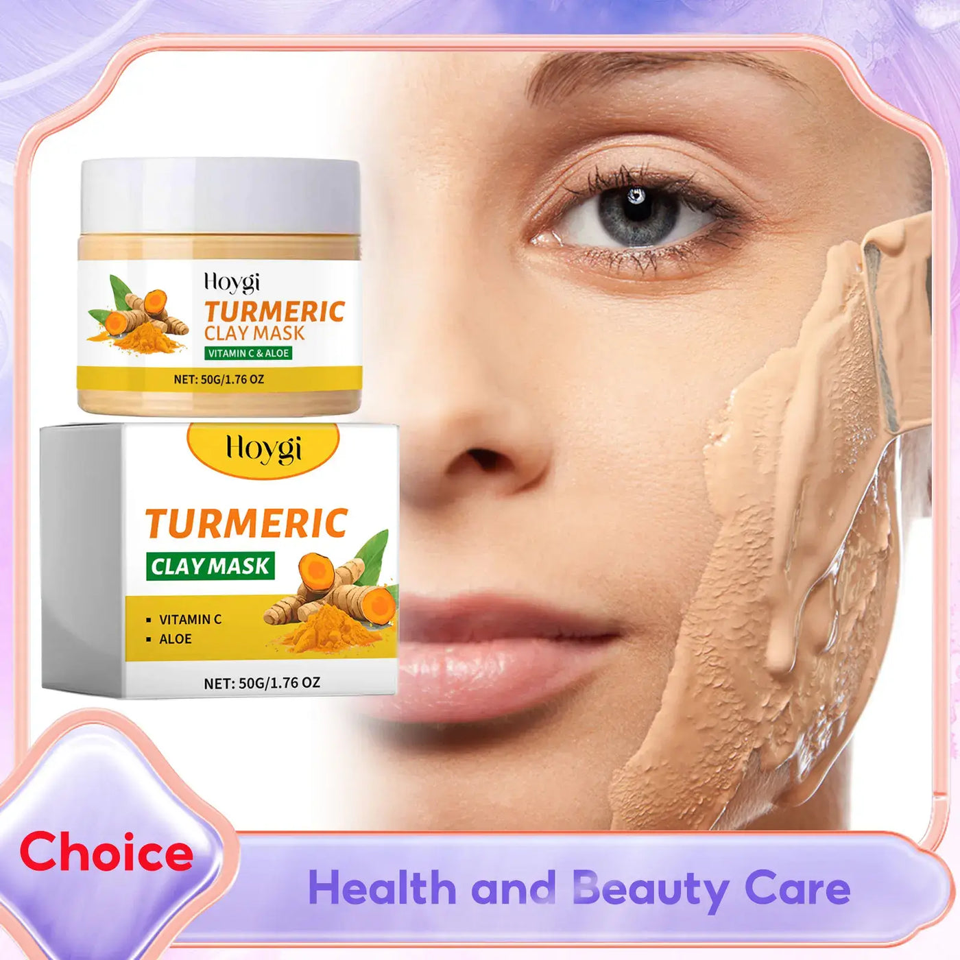 Frost Glow Cosmetics turmeric vitamin C clay mask deep cleans, refines pores, controls oil & brightens dull skin while fading dark spots.