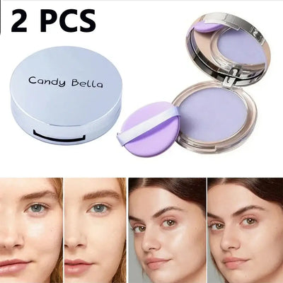 Frost Glow Cosmetics lavender pressed powder. Full coverage, matte finish, long-lasting oil control compact for flawless foundation.