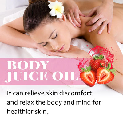 Hydrating strawberry body oil for smooth, radiant skin. Moisturizes, brightens & relaxes while reducing signs of aging.