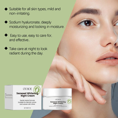 Frost Glow Cosmetics nourishing night cream hydrates, whitens & brightens while repairing skin overnight for radiant, youthful glow.