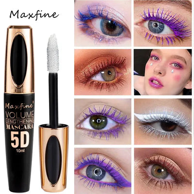 Frost Glow Cosmetics 5D silk mascara. Waterproof, non-caking formula for bold black lashes with length, volume & long-lasting wear.
