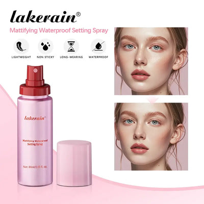 Frost Glow Cosmetics mattifying waterproof setting spray. Oil-control, non-sticky, glossy matte base fixer for all skin types.